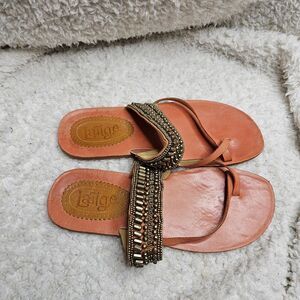 Latigo Beaded Embellished‎ Leather Strappy Sandals size 9.5